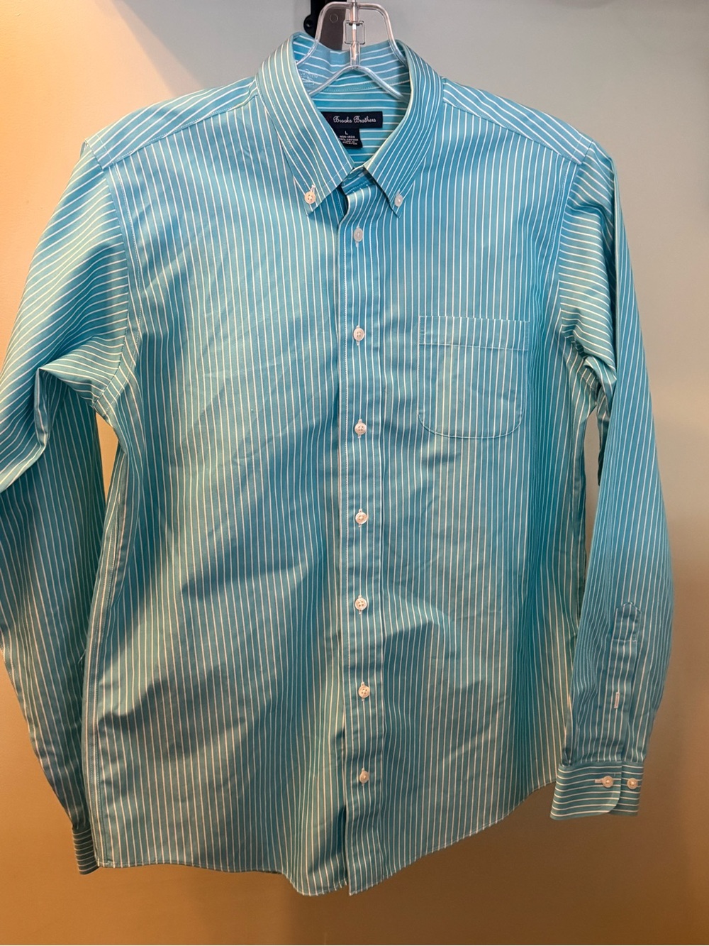 Brooks Brothers Boy’s Aqua Stripe Button-Down Shirt